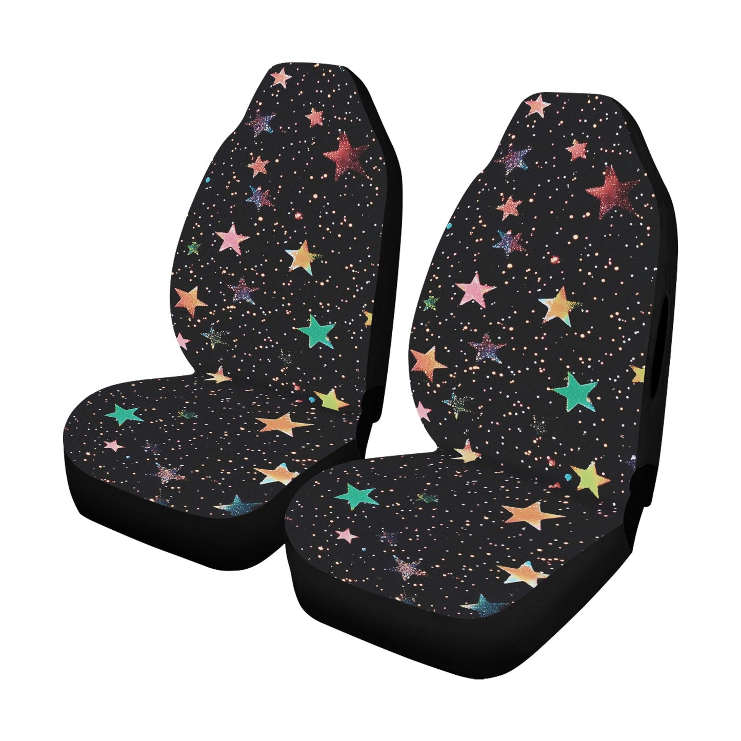 Midnight Prism - Colorful Holographic Star Aesthetic Car Seat Cover Airbag Compatible (Set of 2)