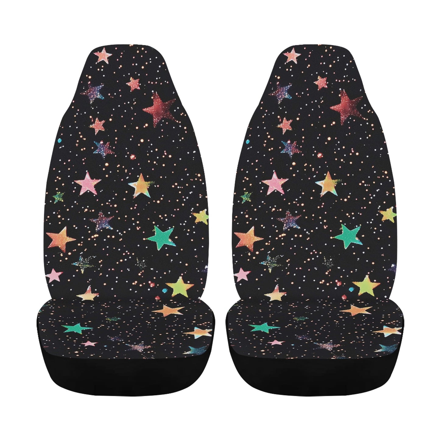 Midnight Prism - Colorful Holographic Star Aesthetic Car Seat Cover Airbag Compatible (Set of 2)