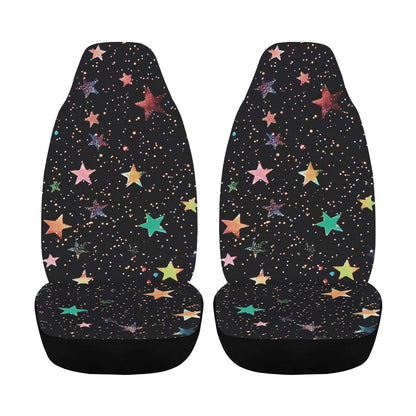 Midnight Prism - Colorful Holographic Star Aesthetic Car Seat Cover Airbag Compatible (Set of 2)